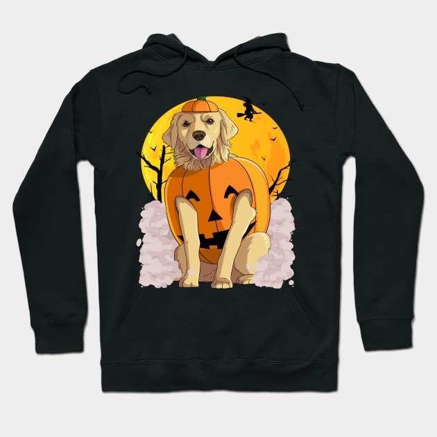 Golden Retriever Happy Halloween Pumpkin Hoodie by Noseking